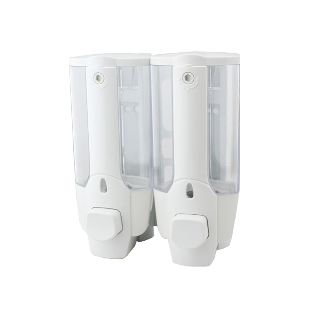 OJ-YL21W-D ห้องน้ำ 300ml * 2 ABS สีขาวคู่มือ Liquid SOAP Dispensers ภาพหน้าต่างสุขาภิบาลติดผนัง Liquid SOAP Dispense